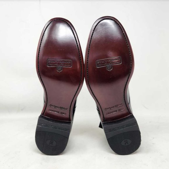 Men\'s 8.5 Wide EE Stacy Adams Madison cap toe oxford black dress shoes 8.5EE